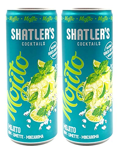 Shatlers Cocktail - 2er Set Shatlers Mojito 0,25L (10,1% Vol) inklusive Pfand EINWEG - Shatlers Cocktail - Ready to Go- [Enthält Sulfite] von Mixcompany.de Bar & Glas