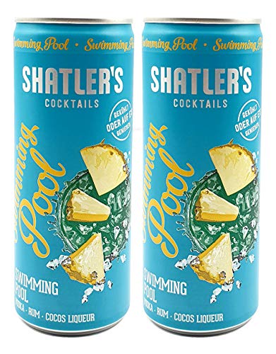 Shatlers Cocktail - 2er Set Shatlers Swimmingpool 0,25L (10,1% Vol) inklusive Pfand EINWEG - Shatlers Cocktail - Ready to Go- [Enthält Sulfite] von Mixcompany.de Bar & Glas