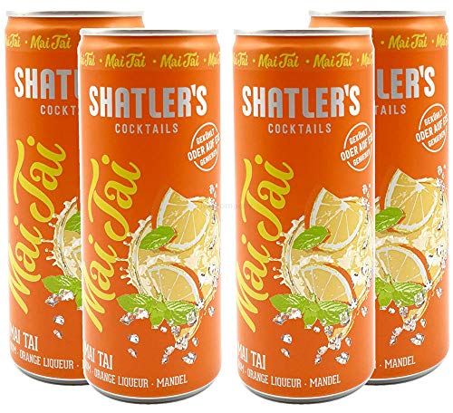 Shatlers Cocktail - 4er Set Shatlers Mai Tai 0,25L (10,1% Vol) inklusive Pfand EINWEG - Shatlers Cocktail - Ready to Go- [Enthält Sulfite] von Mixcompany.de Bar & Glas
