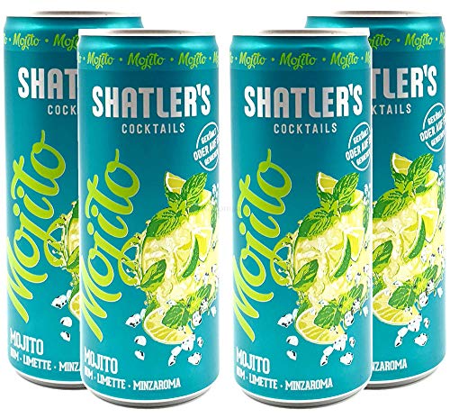 Shatlers Cocktail - 4er Set Shatlers Mojito 0,25L (10,1% Vol) inklusive Pfand EINWEG - Shatlers Cocktail - Ready to Go- [Enthält Sulfite] von Mixcompany.de Bar & Glas