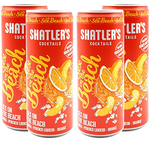 Shatlers Cocktail - 4er Set Shatlers Sex on the Beach 0,25L (10,1% Vol) inklusive Pfand EINWEG - Shatlers Cocktail - Ready to Go- [Enthält Sulfite] von Mixcompany.de Bar & Glas