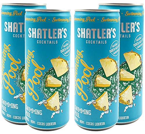 Shatlers Cocktail - 4er Set Shatlers Swimmingpool 0,25L (10,1% Vol) inklusive Pfand EINWEG - Shatlers Cocktail - Ready to Go- [Enthält Sulfite] von Mixcompany.de Bar & Glas