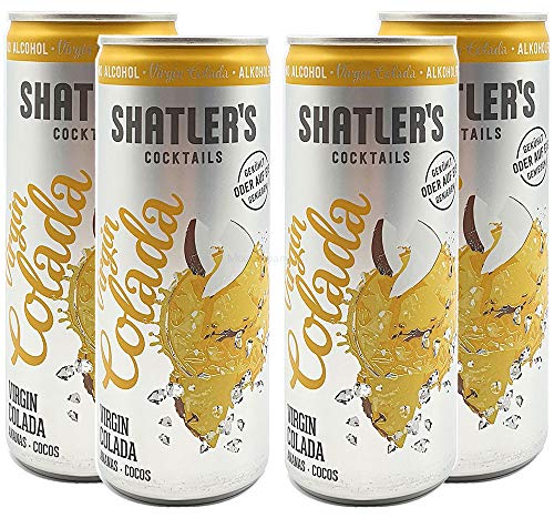 Shatlers Cocktail - 4er Set Shatlers Virgin Colada 0,25L Alkoholfrei - inklusive Pfand EINWEG - Shatlers Cocktail - Ready to Go von Mixcompany.de Bar & Glas