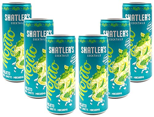 Shatlers Cocktail - 6er Set Shatlers Mojito 0,25L (10,1% Vol) inklusive Pfand EINWEG - Shatlers Cocktail - Ready to Go- [Enthält Sulfite] von Mixcompany.de Bar & Glas