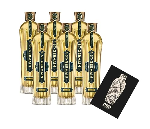 St Germain 6er Set Elderflower Holunderblütenlikör 6x 0,7l (20% VOL)- [Enthält Sulfite] von Mixcompany.de Bar & Glas