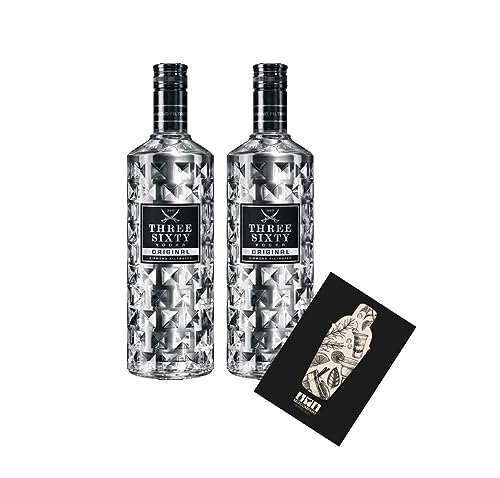 Three Sixty Vodka 2er Set Original 0,7L (37,5% Vol) Diamond filtrated- [Enthält Sulfite] von Mixcompany.de Bar & Glas