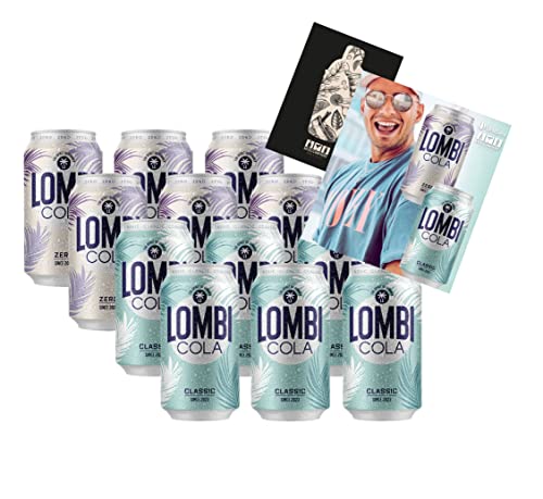 Sänger Pietro Lombardi 12er Mix Set - 6x Lombi Cola + 6x Lombi Cola ZERO je 0,33L mit Lombi Postkarte inkl. Pfand EINWEG von Mixcompany.de Bar & Glas
