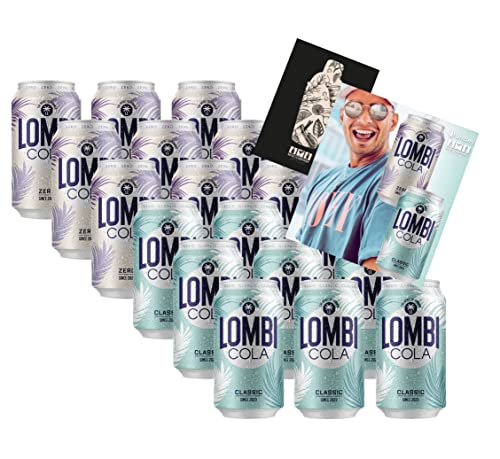 Sänger Pietro Lombardi 18er Mix Set - 9x Lombi Cola + 9x Lombi Cola ZERO je 0,33L mit Lombi Postkarte inkl. Pfand EINWEG von Mixcompany.de Bar & Glas
