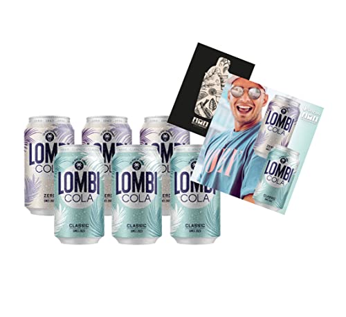 Mixcompany Bar & Glas Sänger Pietro Lombardi 6er Mix Set - 3x Lombi Cola + 3x Lombi Cola ZERO je 0,33L mit Lombi Postkarte inkl. Pfand EINWEG von Mixcompany.de Bar & Glas