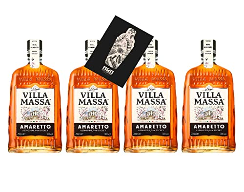 Villa Massa 4er Set Amaretto 4x 0,7L (30% Vol) Mandellikör- [Enthält Sulfite] von Mixcompany.de Bar & Glas