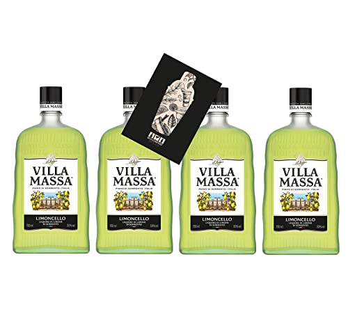 Villa Massa 4er Set Limoncello 4x 0,7L (30% Vol) Zitronen Likör- [Enthält Sulfite] von Mixcompany.de Bar & Glas