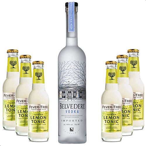 Vodka Lemon Set - Belvedere Vodka 0,7l 700ml (40% Vol) + 6x Fever Tree Lemon Tonic 200ml inkl. Pfand MEHRWEG von Mixcompany.de Bar & Glas
