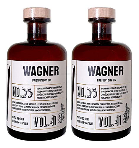 Wagner s Premium Dry Gin No25-2er Set Der Wagner Gin 0,5L (41% Vol)- [Enthält Sulfite] von Mixcompany.de Bar & Glas