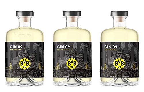 BVB Gin 09 Das Original 0,5l 500ml (43% Vol) - 3er Pack- [Enthält Sulfite] von Mixcompany