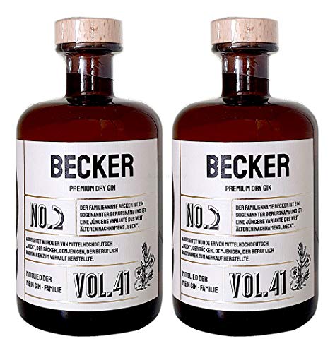 Becker s Premium Dry Gin No2-2er Set Der Becker Gin 0,5L (41% Vol)- [Enthält Sulfite] von Mixcompany.de Bar & Glas