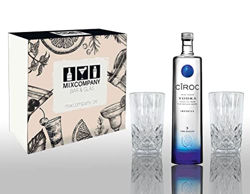 Ciroc Geschenkset Vodka 0,7L (40% Vol) mit 2er Set Longdrinkglas Kristalloptik von P Diddy/Sean Combs- [Enthält Sulfite] von Mixcompany