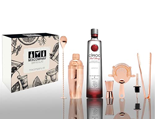 Ciroc Geschenkset Vodka Red Berry 0,7L (37,5% Vol) mit 6 teiligem Barset von P Diddy/Sean Combs Erdbeere Himbeere- [Enthält Sulfite] von Mixcompany