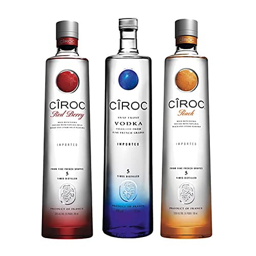 Ciroc Vodka 3er Tasting Set Ciroc Vodka (40% Vol) + Peach + Red Berry je 0,7L (37,5% Vol) von P Diddy/Sean Combs- [Enthält Sulfite] von Mixcompany