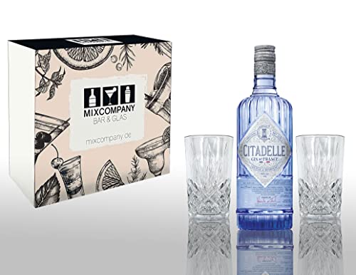 Citadelle Geschenkset Gin de France Original 0,7L (44% vol) + 2x Longdrink Gläser Kristalloptik- [Enthält Sulfite] von Mixcompany