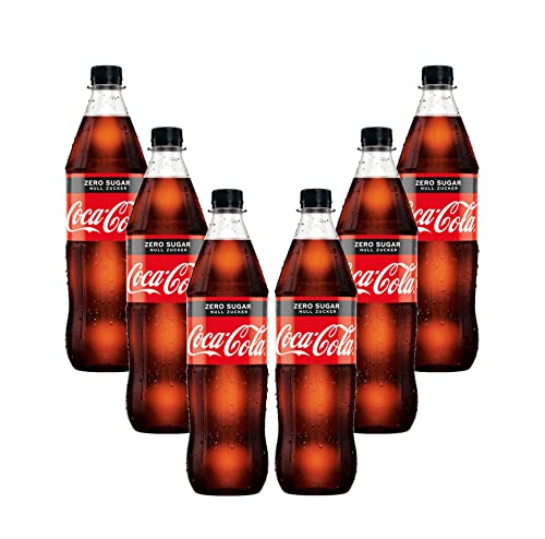 Coca Cola Zero 6er Set Zero Sugar 6x 1L inkl. Pfand MEHRWEG Glas Zuckerfrei von Mixcompany