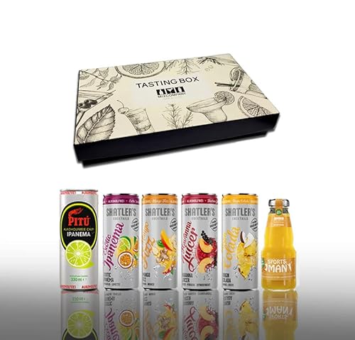 Cocktail 6er Tasting Box alkoholfrei - Pitu Ipanema 330ml + Shatlers Exotic Ipanema Mango Fizz Havanna Juicer Virgin Colada je 250ml Cocktail Plant Sportsman 200ml Ready to Drink inkl. Pfand EINWEG ME Cocktail 6er Tasting Box alkoholfrei - Pitu Ipanema 330ml + Shatlers Exotic Ipanema Mango Fizz Havanna Juicer Virgin Colada je 250ml Cocktail Plant Sportsman 200ml Ready to Drink inkl. Pfand EINWEG ME von Mixcompany