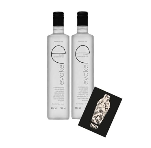 Evoke 2er Set London Dry Gin 2x 0,7L (40% Vol) Der 5 fach destillierte Gin mit Aromen von Wacholderbeeren und ausgewählten Botanicals - [Enthält Sulfite] von Mixcompany