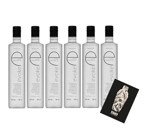 Evoke 6er Set London Dry Gin 6x 0,7L (40% Vol) Der 5 fach destillierte Gin mit Aromen von Wacholderbeeren und ausgewählten Botanicals - [Enthält Sulfite] von Mixcompany