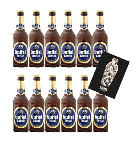 Gaffel Kölsch 12er Set Bier 0,33L (4,8% Vol) mit Mixcompany Grußkarte inkl Pfand MEHRWEG- [Enthält Sulfite] von Mixcompany