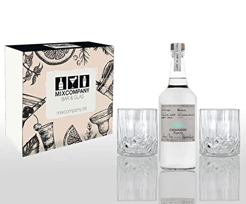 George Clooney Geschenkset Casamigos Tequila Blanco 0,7L (40% Vol) + 2 Tumbler Kristalloptik- [Enthält Sulfite] von Mixcompany