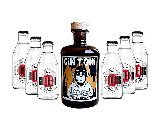 Gin Tonic Set - Gin Toni Premium Dry Gin 0,5l (41% Vol) + 6x Goldberg Japanese Yuzu Tonic Water 200ml inkl. Pfand MEHRWEG -[Enthält Sulfite] von Mixcompany
