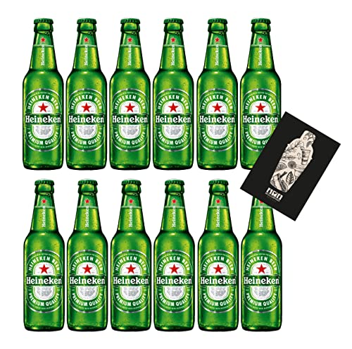 Heineken Pils 12er Set Bier 0,33l (5% Vol) mit Mixcompany Grußkarte inkl Pfand MEHRWEG- [Enthält Sulfite] von Mixcompany