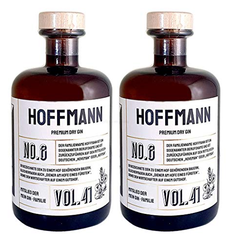 Hoffmann s Premium Dry Gin No8-2er Set Der Hoffmann Gin 0,5L (41% Vol)- [Enthält Sulfite] von Mixcompany.de Bar & Glas