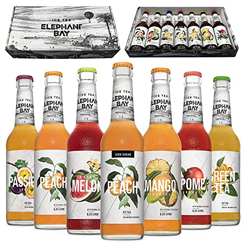 ICE TEA neue Edition Eistee Elephant Bay - 7 Sorten Probier Set - Passion + Peach + Melon + Peach zero + Mango + Pomegranate + Green Tea je 330ml ICE TEA neue Edition Eistee Elephant Bay - 7 Sorten Probier Set - Passion + Peach + Melon + Peach zero + Mango + Pomegranate + Green Tea je 330ml von Buosha
