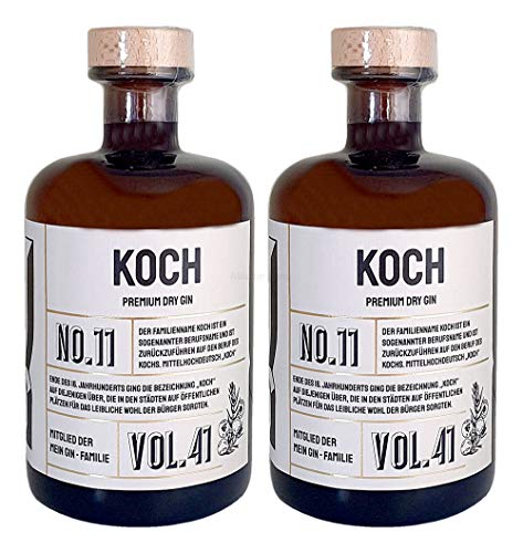 Koch s Premium Dry Gin No11-2er Set Der Koch Gin 0,5L (41% Vol)- [Enthält Sulfite] von Mixcompany.de Bar & Glas