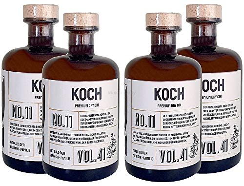 Koch s Premium Dry Gin No11-4er Set Der Koch Gin 0,5L (41% Vol)- [Enthält Sulfite] von Mixcompany