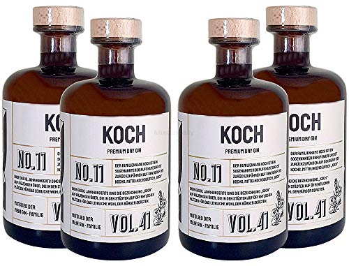 Koch s Premium Dry Gin No11-4er Set Der Koch Gin 0,5L (41% Vol)- [Enthält Sulfite] von Mixcompany