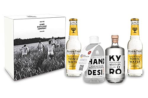 Kyrö Gin Geschenkset - Kyrö 0,5L (46,3% Vol) + Kyrö Hand Desi mit 2x Fever Tree Indian Tonic Water 0,2L inklusive Pfand MEHRWEG in Giftbox- [Enthält Sulfite] von Mixcompany