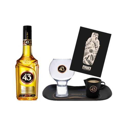 Licor 43 CARAJILLO Drink - Licor 43 Original 0,7L (31% Vol) mit Espresso Service Set und Glas- Likör Liquor 43er [Enthält Sulfite] von Mixcompany