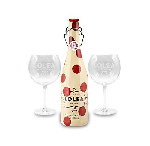 Lolea Set - 2 Ballongläser + Lolea Sangria N°2 WEIß 0,75L (7% Vol) Weißwein Sangria Chardonnay, Macabeo Trauben- [Enthält Sulfite] von Mixcompany