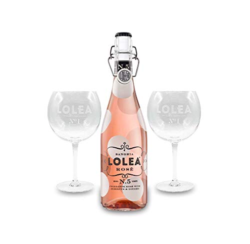 Lolea Set - 2 Ballongläser + Lolea Sangria N°5 ROSE 0,75L (8% Vol) Rosewein Sangria Garnacha- und Tempranillo Trauben- [Enthält Sulfite] von GREAT BRITISH TRADING LIMITED