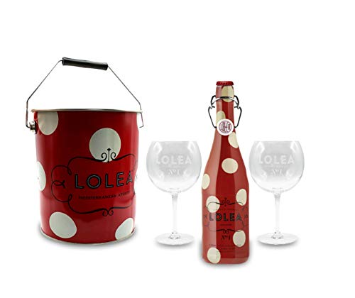 Lolea Set - Kühler mit Henkel + 2 Ballongläser + Lolea Sangria N°1 ROT 0,75L (7% Vol) Rotwein Sangria Cabernet Sauvignon, Tempranillo Trauben- [Enthält Sulfite] von Mixcompany