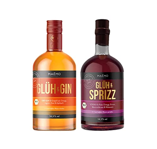 Maemo Tasting Glüh & Sprizz 1x 0,7L (14,5% Vol) + Glüh & Gin 0,7L (14,5% Vol) Bio Produkt- [Enthält Sulfite] von Mixcompany