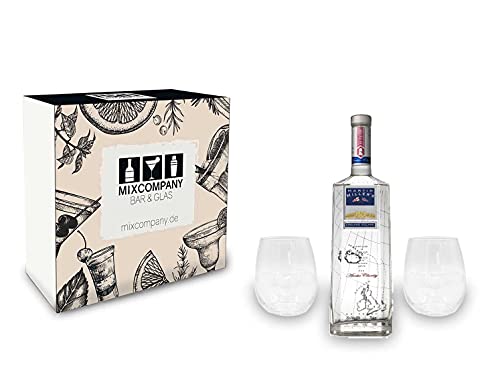 Martin Miller Gin Geschenkset Martin Miller Original Gin 0,7L (40% Vol) + 2x Martin Miller Glas Tumbler - [Enthält Sulfite] von Mixcompany