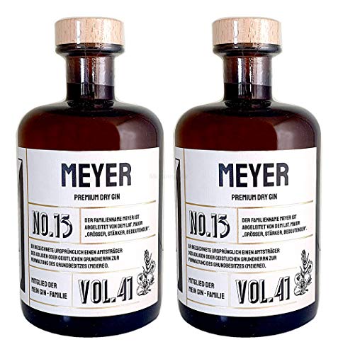 Meyer s Premium Dry Gin No13-2er Set Der Meyer Gin 0,5L (41% Vol)- [Enthält Sulfite] von Mixcompany.de Bar & Glas