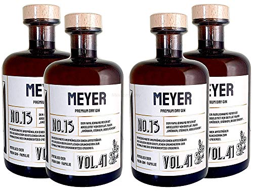 Meyer s Premium Dry Gin No13-4er Set Der Meyer Gin 0,5L (41% Vol)- [Enthält Sulfite] von Mixcompany
