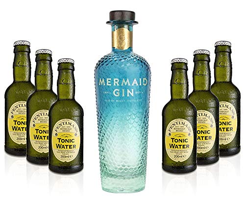 Mixcompany Gin Tonic Set - Mermaid Gin 0,7L 700ml (42% Vol) + 6x Fentimans Tonic Water 200ml inkl. Pfand MEHRWEG- [Enthält Sulfite] von Mixcompany