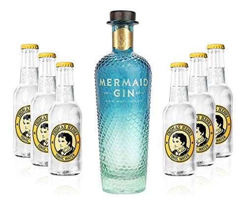 Mixcompany Gin Tonic Set - Mermaid Gin 0,7L 700ml (42% Vol) + 6x Thomas Henry Tonic Water 200ml inkl. Pfand MEHRWEG - [Enthält Sulfite] von Mixcompany