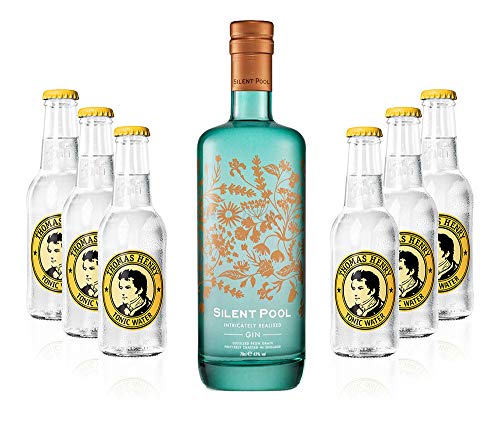 Mixcompany Gin Tonic Set - Silent Pool Gin 0,7L 700ml (43% Vol) + 6x Thomas Henry Tonic Water 200ml inkl. Pfand MEHRWEG - [Enthält Sulfite] von Mixcompany