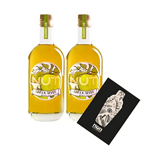 NUT 2er Set Blended Gin Green Apple 2x 0,7L (40% Vol) Grüner Apfel Gin NUT Distillery- [Enthält Sulfite] von Mixcompany