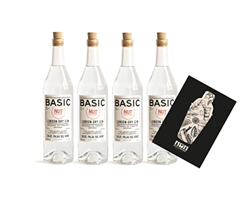 NUT 4er Set Basic London Dry Gin 4x 0,7L (40% Vol) NUT Destillery No Frills Gin 6 Botanicals- [Enthält Sulfite] von Mixcompany